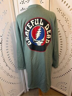Grateful Dead Long Sleeve Fleece Lined Cardigan with Steal Your Face logo